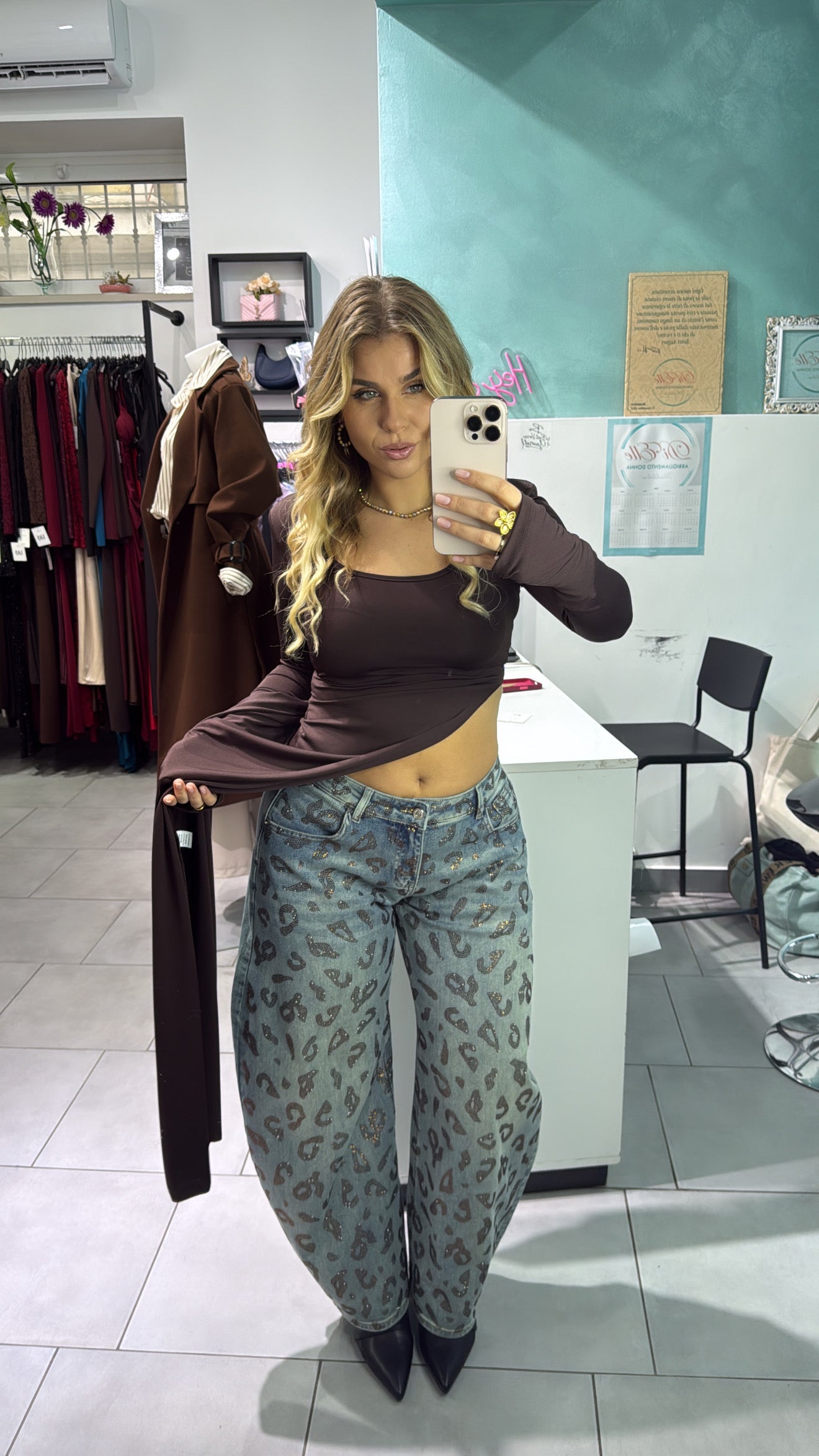 Jeans Leopard Strass