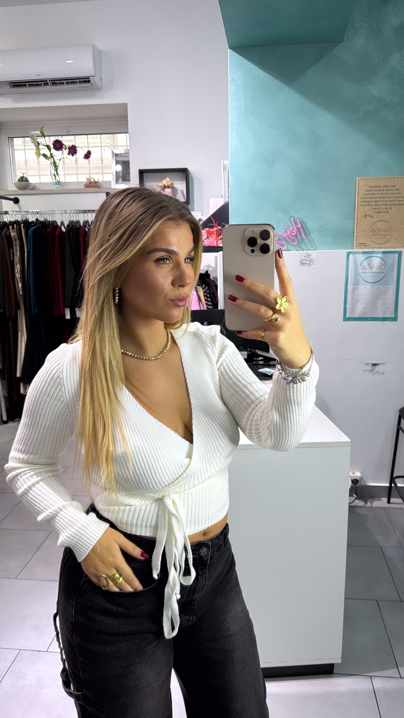 Maglione Crop Incrociatina