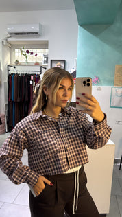 Camicia Quadri Crop