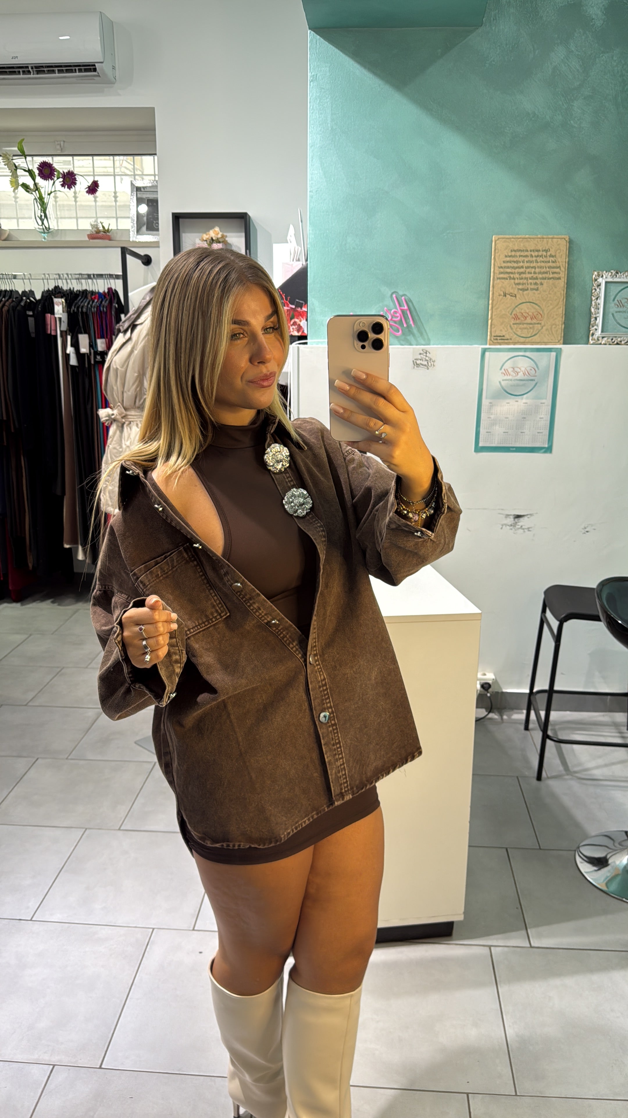 Camicione Denim Brown