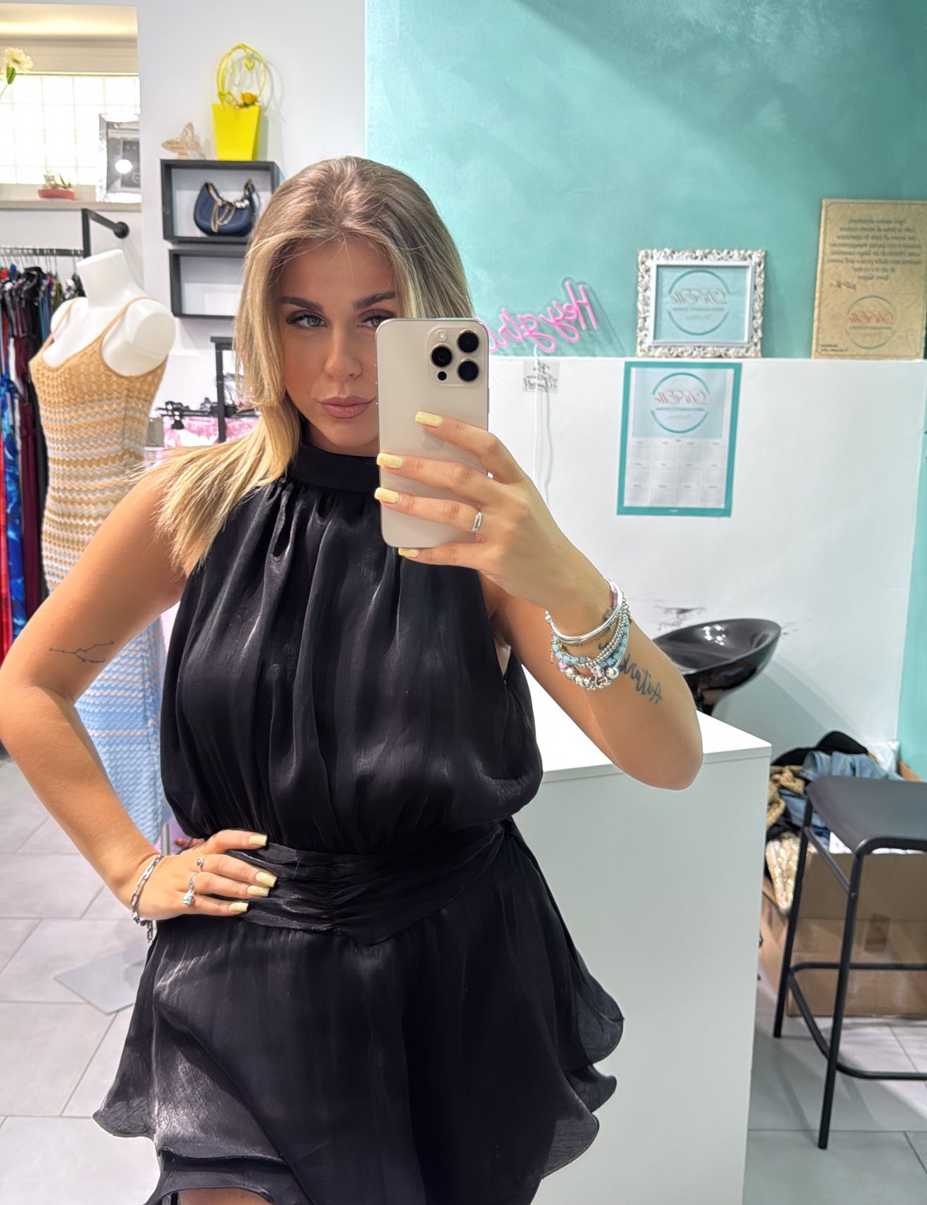 Mini dress lady elegance
