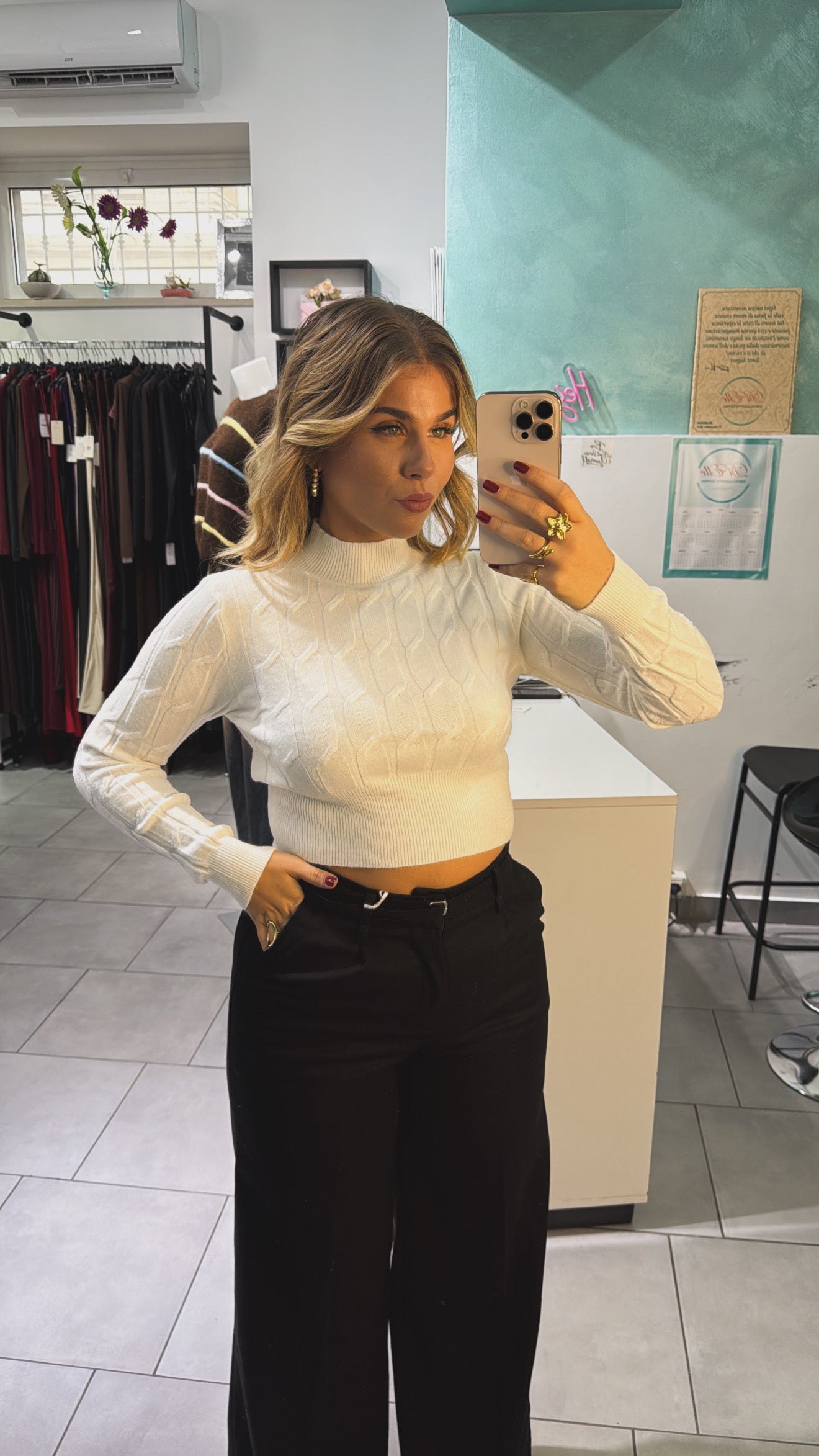 Maglione Crop Treccia