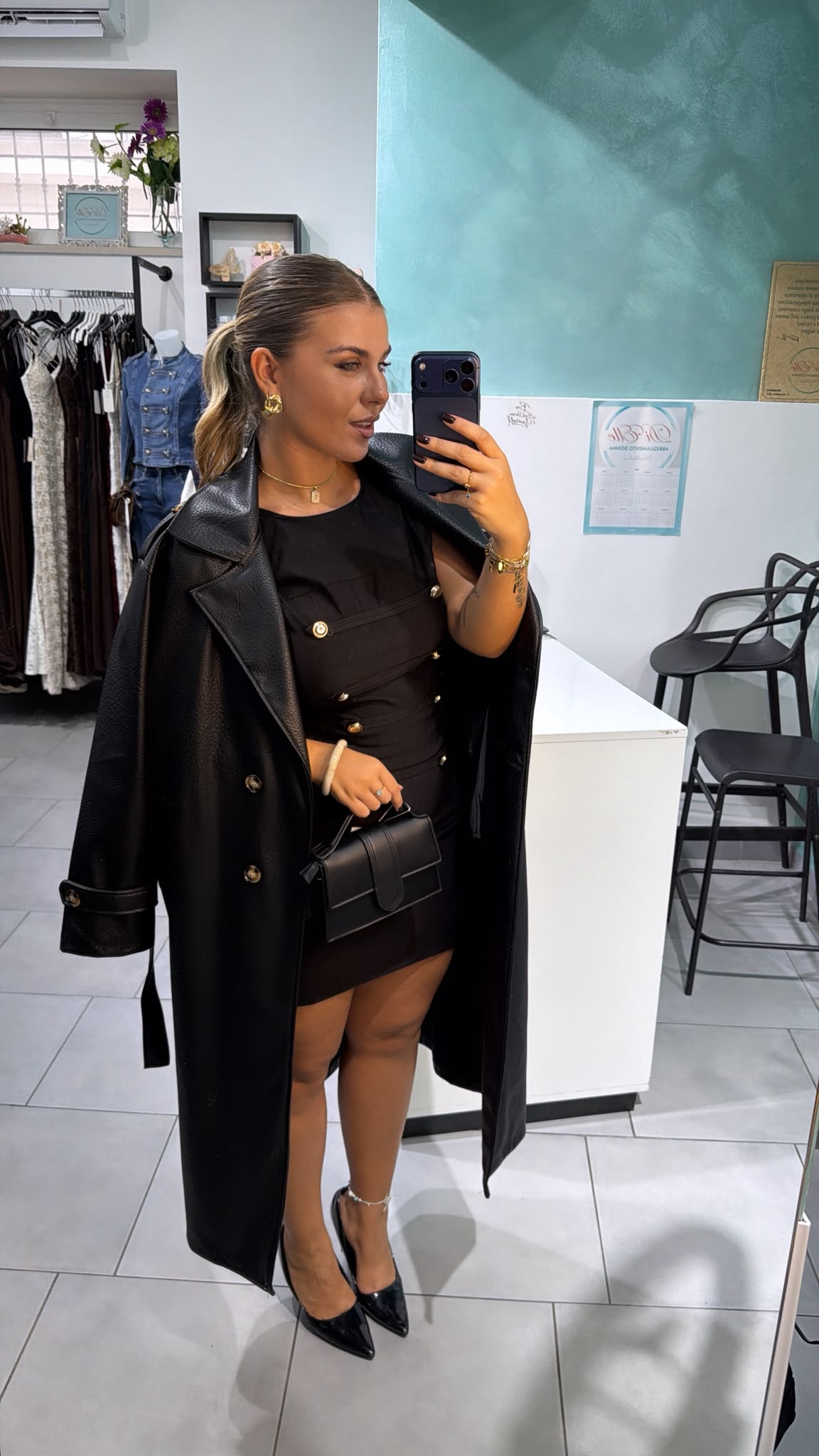 TRENCH LUNGO IN ECOPELLE ✨