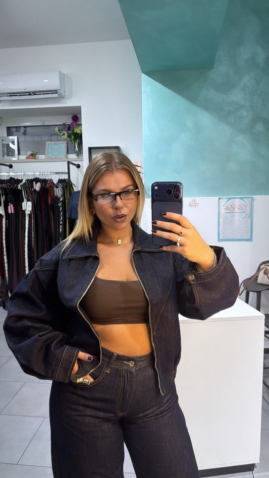 GIUBBETTO BOMBER IN DENIM ✨